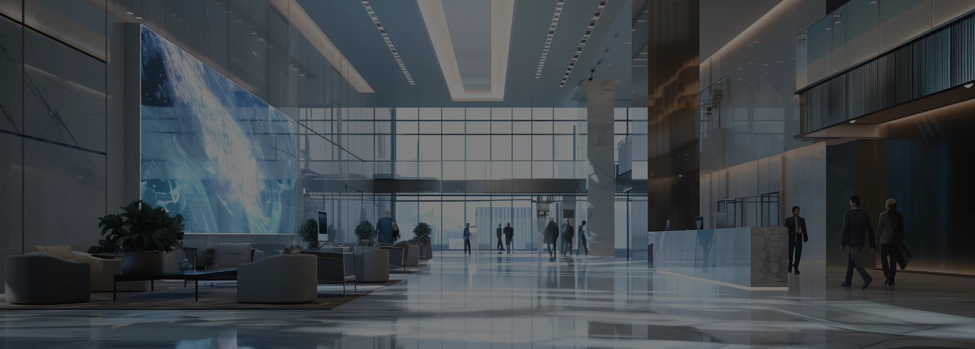 회의실 및 로비 LED 디스플레이 설치 현장